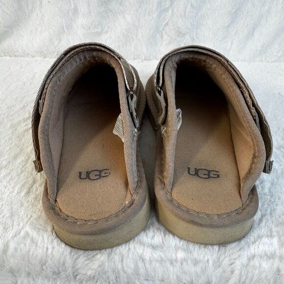 UGG Suede Slingback Slip-On Adjustable Strap Clogs Size 7 Beige Goldenstar Sand - Picture 5 of 8
